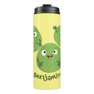 Funny Brussels sprouts vegetables cartoon Thermal Tumbler