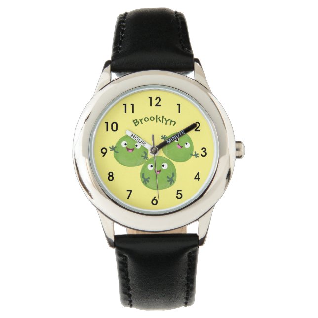 Funny Brussels sprouts vegetables cartoon Watch (Front)