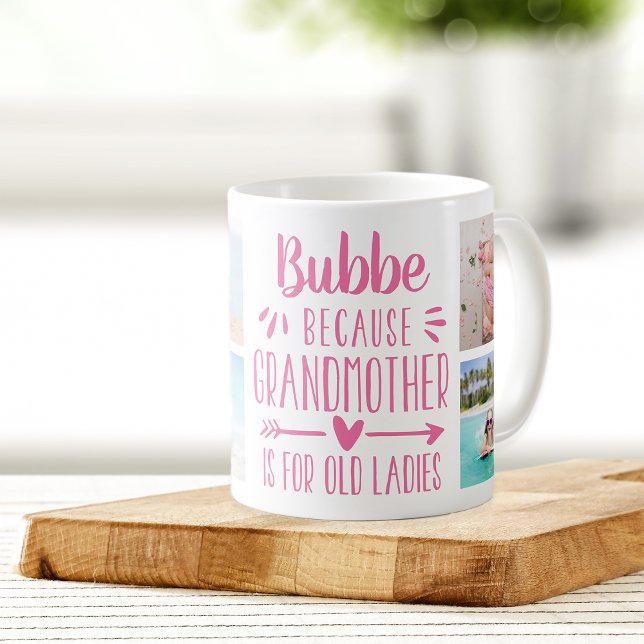 Funny Bubbe Grandchildren Names & Photo Collage Coffee Mug (Creator Uploaded)