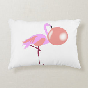 Funny Bubble Gum Flamingo Blowing Bubble Decorative Cushion