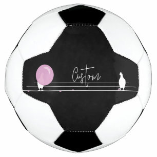 Funny Bubblegum Birds on a Wire Black Football