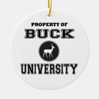 Funny Buck University Ceramic Tree Decoration