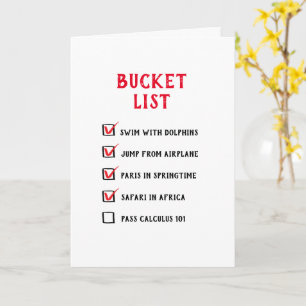 Funny Bucket List - Birthday Retirement Graduation Card