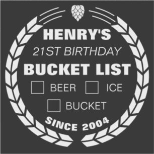 Funny Bucket List Sticker, Beer, Birthday Party