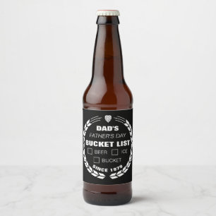 Funny Bucket List Sticker, Dad, Father's Day Beer Bottle Label