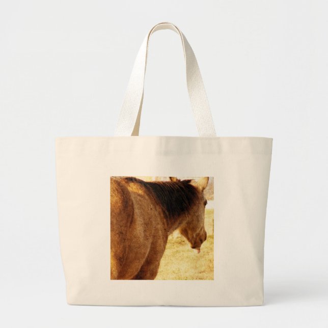 Funny Buckskin Large Tote Bag (Front)