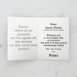 Funny Budget Holiday Card<br><div class="desc">Pick any holiday you want!
It's a funny any holiday budget card
Give it to someone with a sense of humour!</div>