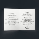 Funny Budget Holiday Card<br><div class="desc">Pick any holiday you want!
It's a funny any holiday budget card
Give it to someone with a sense of humour!</div>