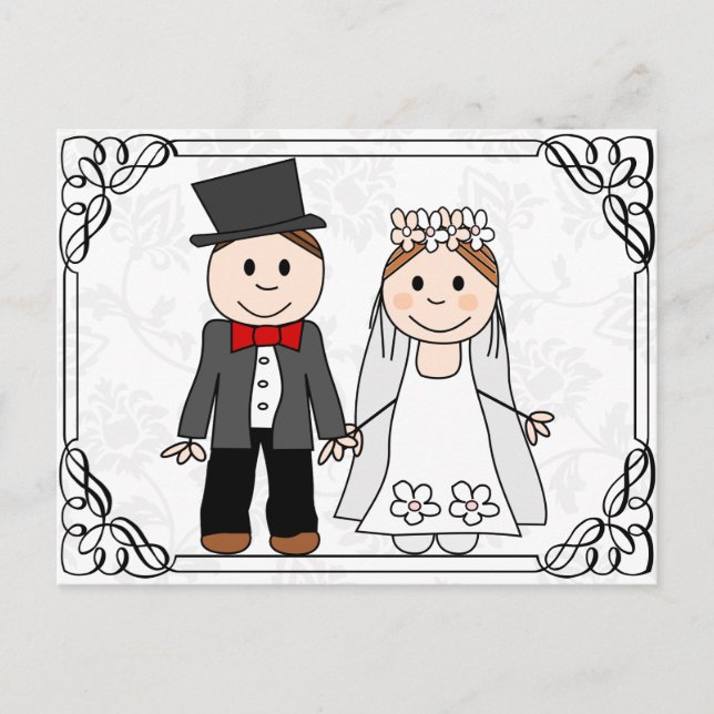 funny budget wedding invitation postcard (Front)
