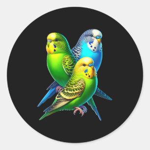 Funny Budgie Budgerigar Design Classic Round Sticker