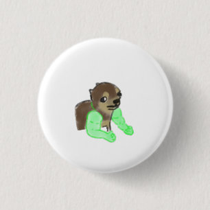 Funny Buff Dog Muscular Arms Meme Gift 3 Cm Round Badge