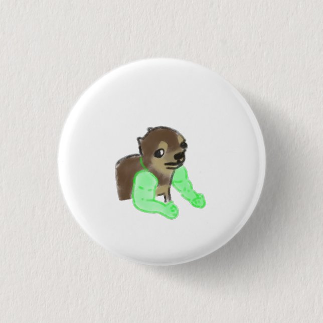 Funny Buff Dog Muscular Arms Meme Gift 3 Cm Round Badge (Front)