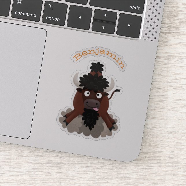 Funny buffalo bison cartoon illustration (Detail)