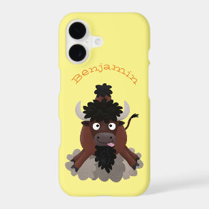 Funny buffalo bison cartoon illustration