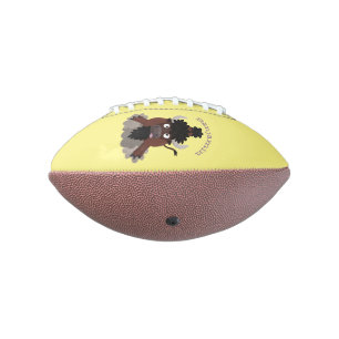 Funny buffalo bison cartoon illustration american football