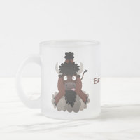 Funny buffalo bison cartoon illustration