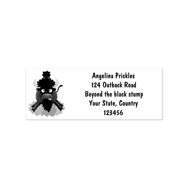 Funny buffalo bison cartoon illustration rubber stamp (Imprint)