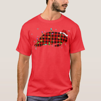 Funny Buffalo Plaid Family Matching Manatee Christ T-Shirt