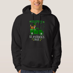 Funny Buffalo Plaid Green Truck Bobcat St. Patrick Hoodie