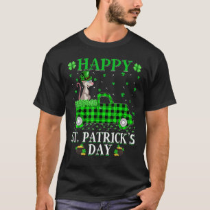 Funny Buffalo Plaid Green Truck Bunny St. Patrick' T-Shirt