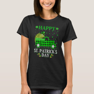 Funny Buffalo Plaid Green Truck Chameleon St Patri T-Shirt