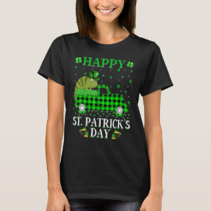 Funny Buffalo Plaid Green Truck Chameleon St Patri T-Shirt