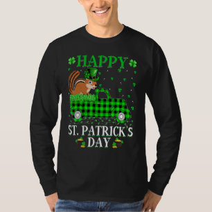 Funny Buffalo Plaid Green Truck Chipmunk St Patric T-Shirt