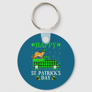Funny Buffalo Plaid Green Truck Cougar St Patrick  Key Ring