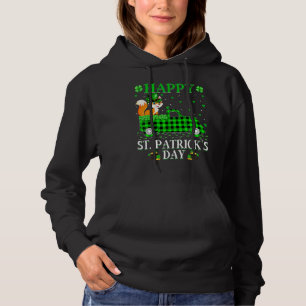 Funny Buffalo Plaid Green Truck Fox St Patrick's Hoodie