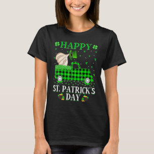 Funny Buffalo Plaid Green Truck Garlic St Patricks T-Shirt