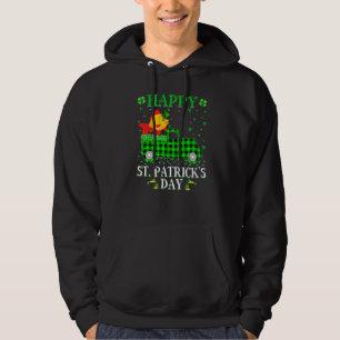 Funny Buffalo Plaid Green Truck Goldfish St Patric Hoodie