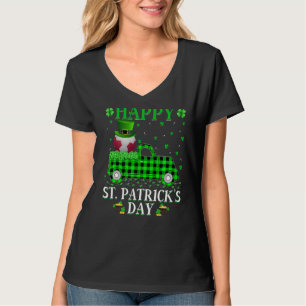 Funny Buffalo Plaid Green Truck Handball St. Patri T-Shirt