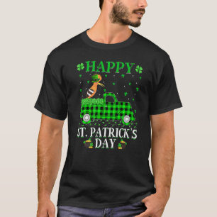 Funny Buffalo Plaid Green Truck Hoopoes Bird St Pa T-Shirt