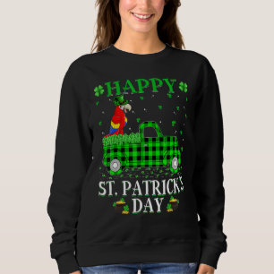 Funny Buffalo Plaid Green Truck Macaw Bird St Patr Sweatshirt