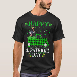 Funny Buffalo Plaid Green Truck Ostrich Bird St Pa T-Shirt