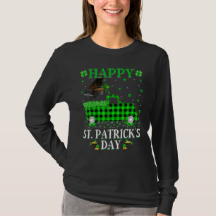 Funny Buffalo Plaid Green Truck Piano St. Patrick' T-Shirt