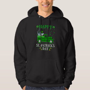 Funny Buffalo Plaid Green Truck Shark Fish St Patr Hoodie