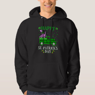 Funny Buffalo Plaid Green Truck Squid St Patrick's Hoodie