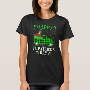 Funny Buffalo Plaid Green Truck Walrus St Patrick' T-Shirt