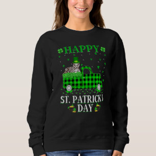 Funny Buffalo Plaid Green Truck White Tiger St Pat Sweatshirt