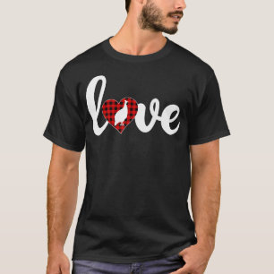 Funny Buffalo Plaid Love Guinea Fowl Bird Valentin T-Shirt