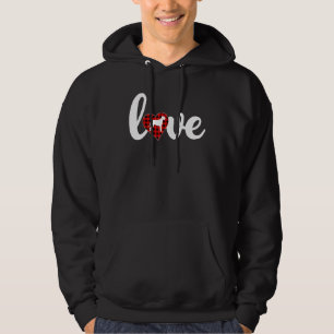 Funny Buffalo Plaid Love Irish Wolfhound Dog Valen Hoodie