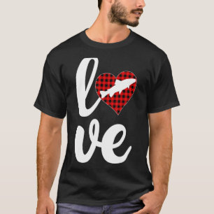 Funny Buffalo Plaid Love Rainbow Trout Fish Valent T-Shirt