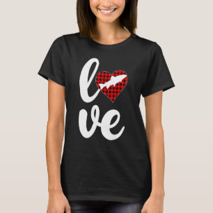 Funny Buffalo Plaid Love Rainbow Trout Fish Valent T-Shirt