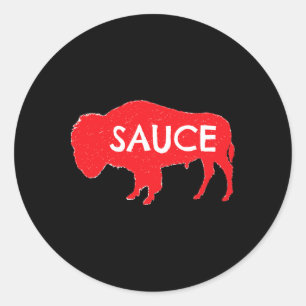Funny Buffalo Sauce Graphic Hot Wings Spicy Food C Classic Round Sticker