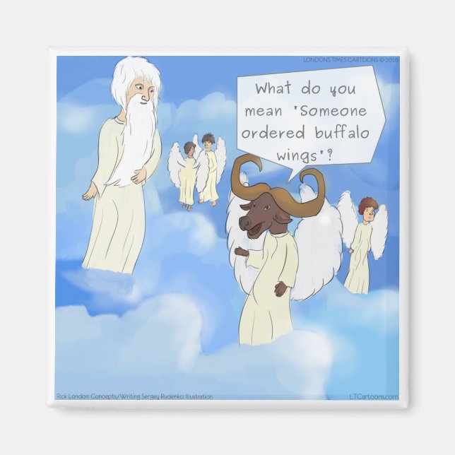 Funny Buffalo Wings In Heaven Gift Magnet (Front)