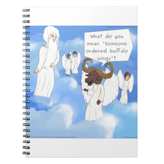 Funny Buffalo Wings In Heaven Gift Notebook (Front)