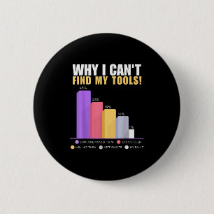 Funny Builder & Handyman - Why I Can't Find My 6 Cm Round Badge