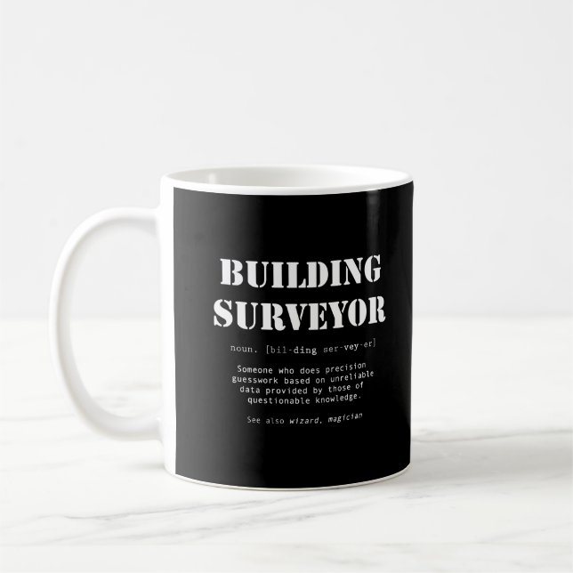 Funny Building Surveyor Dictionary Definition Coffee Mug (Left)