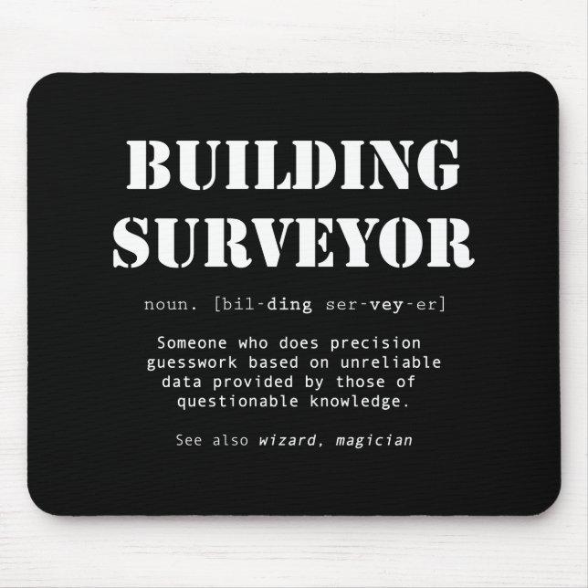Funny Building Surveyor Dictionary Gift Mouse Mat (Front)
